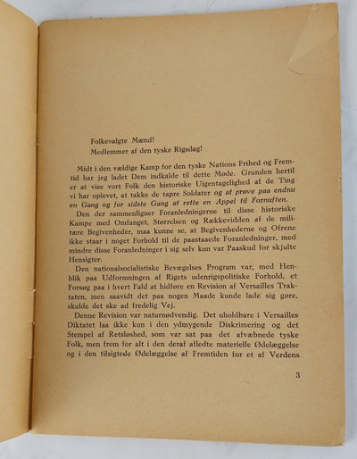 Adolf Hitlers tale i den tyske rigsdag. Den 19. Juli 1940