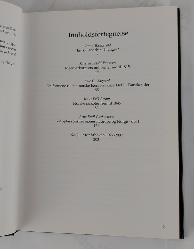 Norsk Våpenhistorisk Selskap. Årbok 2007