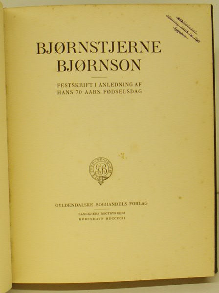 Bjørnstjerne Bjørnson. Festskrift