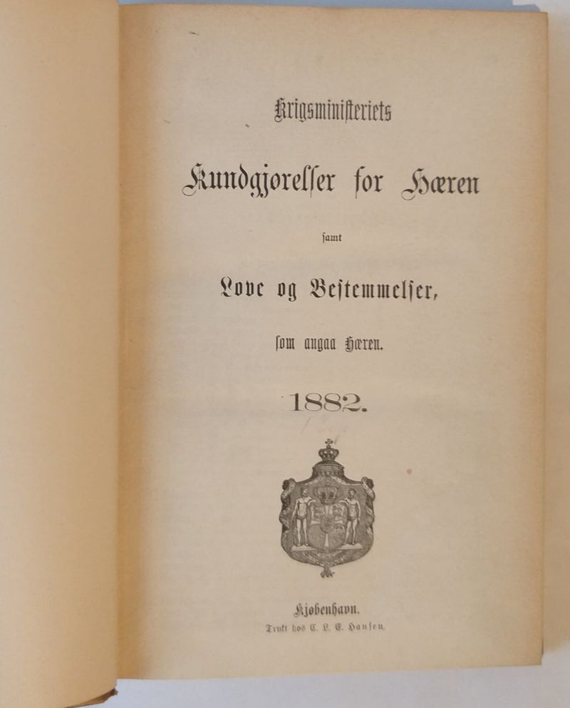 Kundgjørelser for Hæren 1882